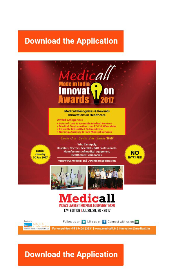 Medicall- India’s Largest Hospital Equipment Expo on 2017, July 28th 29th and 30th in Chennai