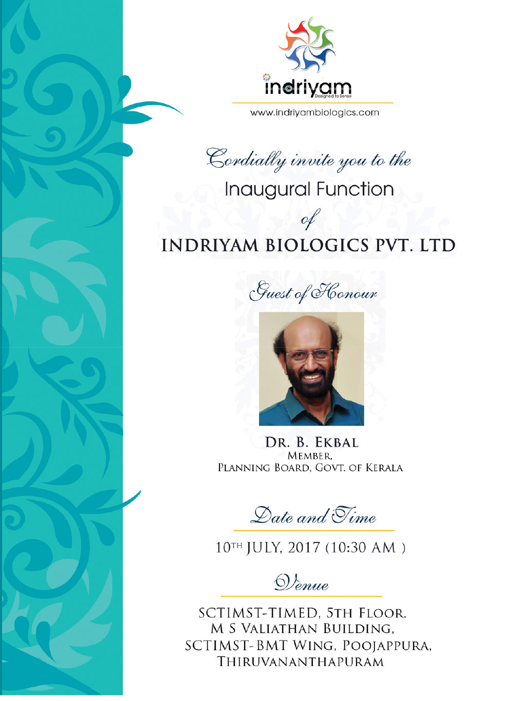 Launch of Indriyam Biologics

