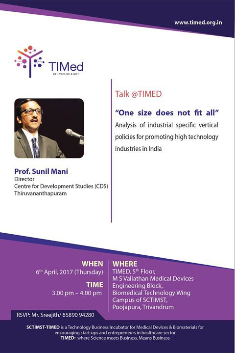Talk @ TIMed- Prof. Sunil Mani- Director, CDS, Thiruvananthapuram